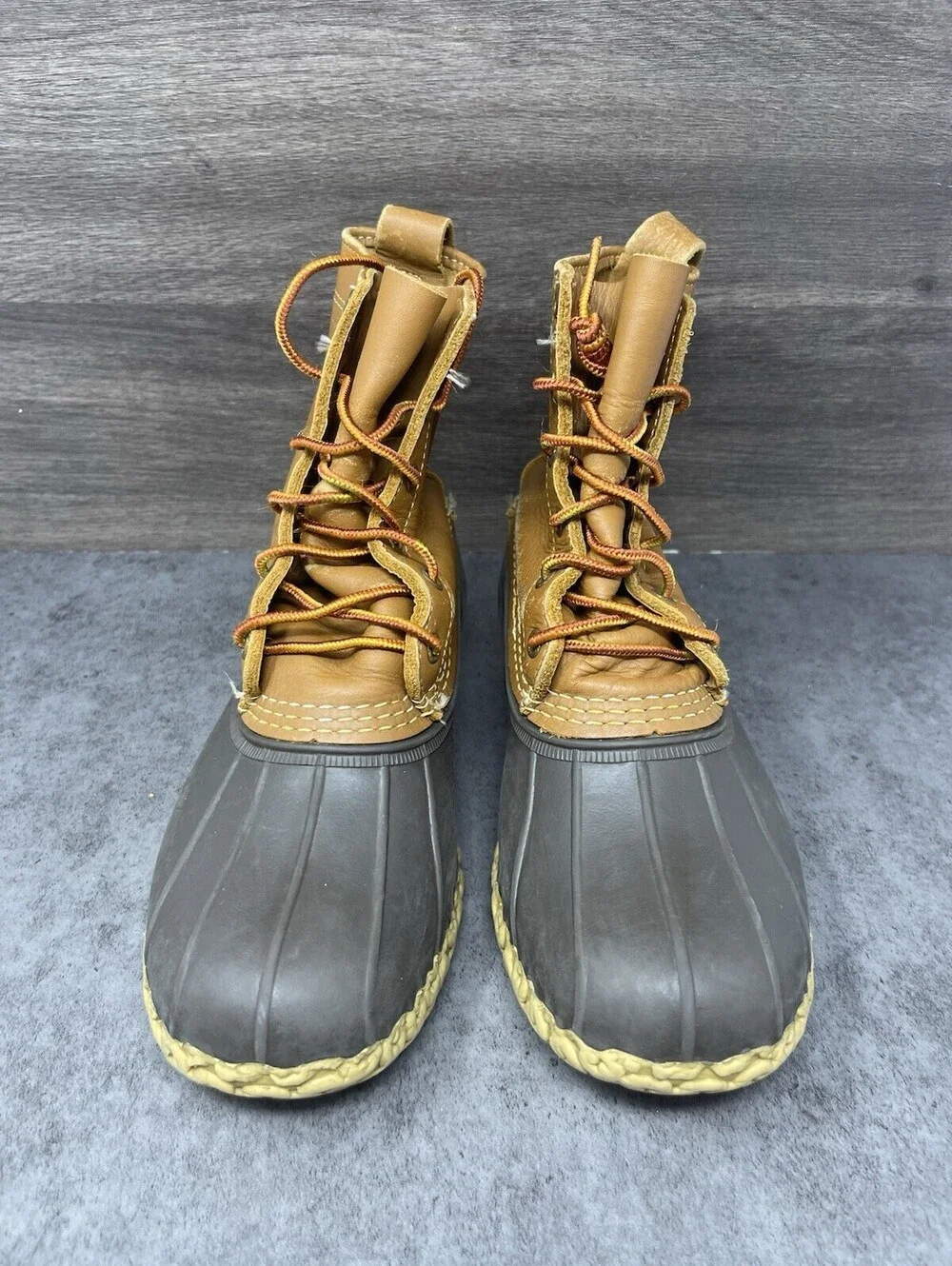 LL BEAN Boots Womens Size 8 Duck Boot Brown Black Rain